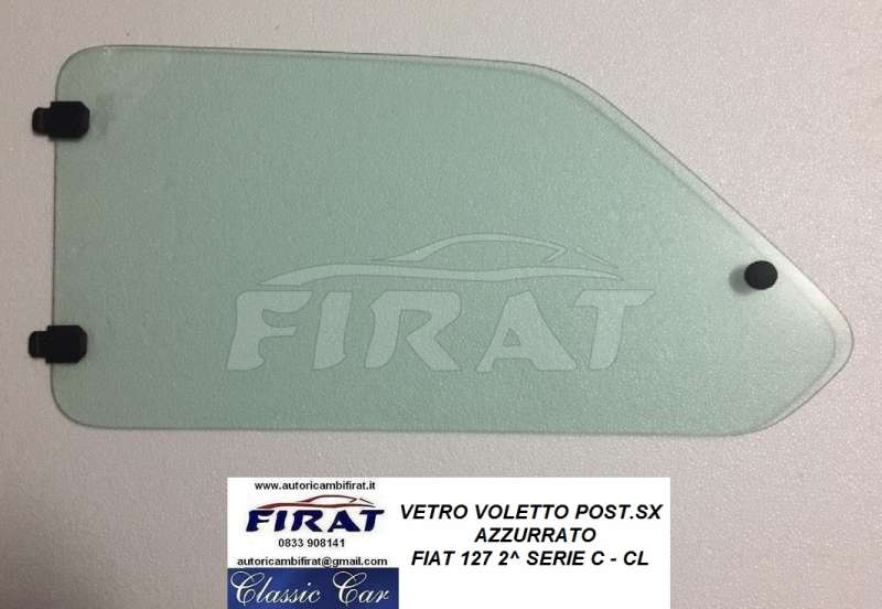 VETRO VOLETTO FIAT 127 C- CL - L - 3 SERIE POST.SX AZZURRATO